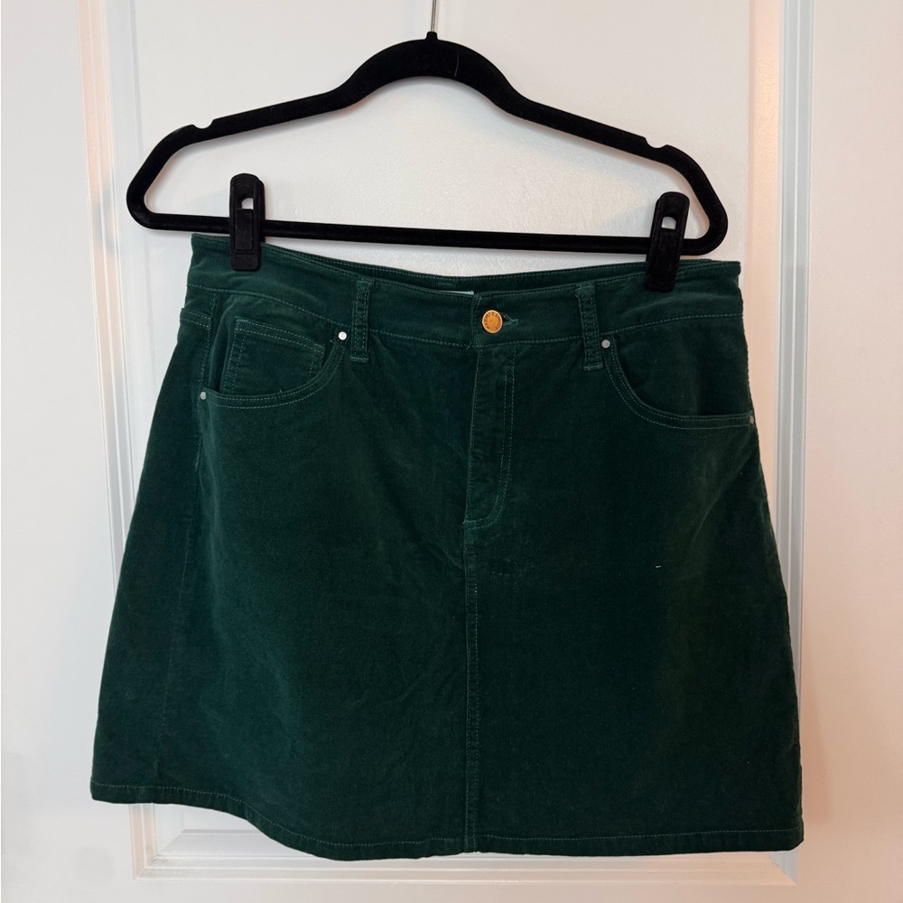 Market & Spruce Dark Green corduroy Mini Skirt